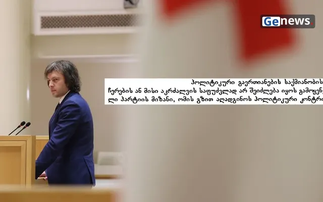 ბეჟაშვილმა საკონსტიტუციოში კობახიძის 2008 წლის წიგნი ციტირა: ომით ტერიტორიების აღდგენის მიზანი პარტიის აკრძალვის საფუძველი არ არის